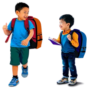 Cartoon Character Book Bag Kids Png 06282024 PNG Image