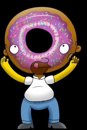 Cartoon Character Donut Head PNG image with transparent background