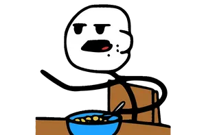 Cartoon Character Eating Cereal PNG Image