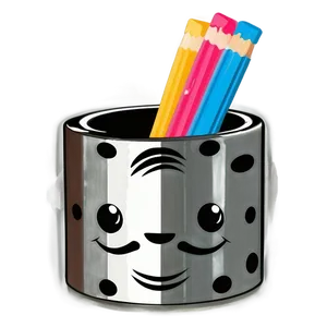 Cartoon Character Pencil Holder Png Kmk PNG Image