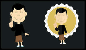 Cartoon Character Pointing Up PNG with transparent background