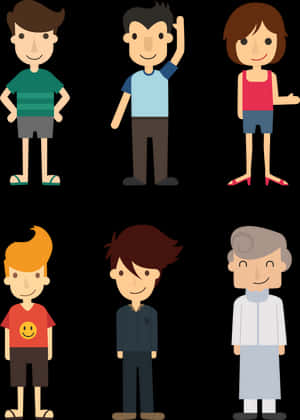 Cartoon Character Set PNG image with transparent background