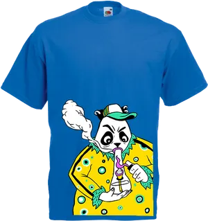 Cartoon Character Smoking T Shirt Design PNG Image