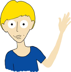 Cartoon Character Waving Goodbye PNG Image