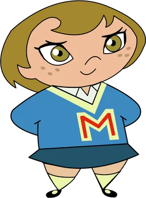 Cartoon Character With Letter M Sweater.png PNG Image