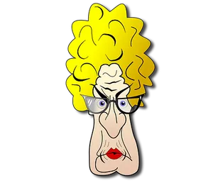 Cartoon Character Yellow Hair Glasses PNG Image