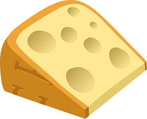 Cartoon Cheese Wedge PNG Image