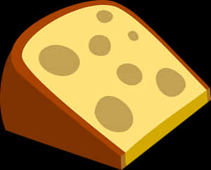 Cartoon Cheese Wedge Illustration PNG image with transparent background