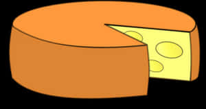 Cartoon Cheese Wheeland Slice PNG with transparent background