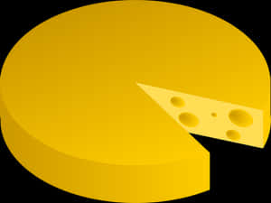 Cartoon Cheese Wheelwith Slice PNG with transparent background