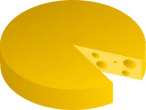 Cartoon Cheese Wheelwith Slice PNG Image