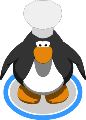 Cartoon Chef Penguinwith Hat PNG Image