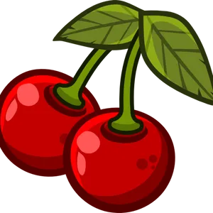 Cartoon Cherries Illustration PNG Image