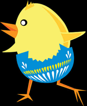 Cartoon Chick Hatching From Egg PNG