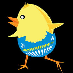 Cartoon Chick Hatching From Egg PNG
