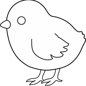 Chick Coloring Pages Cute Baby Chick Coloring Pages - White On Black Chicken Clipart, HD Png Download PNG