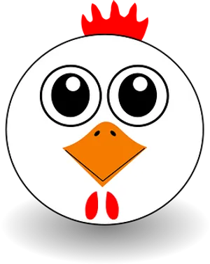 Cartoon_ Chicken_ Face_ Vector PNG Image