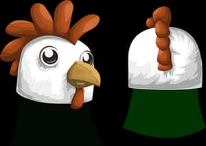 Cartoon Chicken Headand Helmet PNG image with transparent background