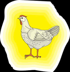 Cartoon Chicken Illustration PNG with transparent background