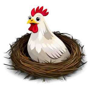 Cartoon Chicken In Nest Png Ukd PNG Image