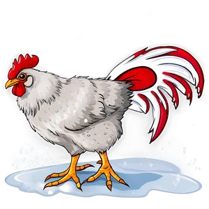 Cartoon Chicken In Snow Png Pcl PNG Image