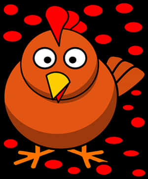 Cartoon Chicken Red Dots Background PNG image with transparent background