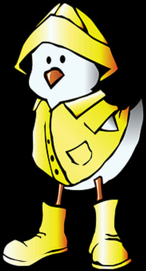 Cartoon Chickin Rain Gear PNG