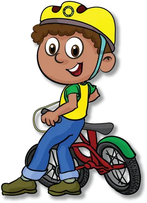 Cartoon Child Biking Safety Helmet PNG Image