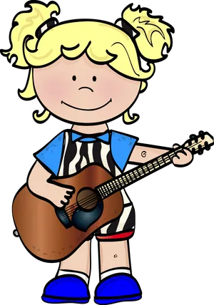 Cartoon Child Guitarist.png PNG Image