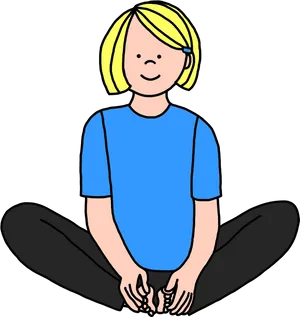 Cartoon Child Meditation Pose Yoga PNG Image