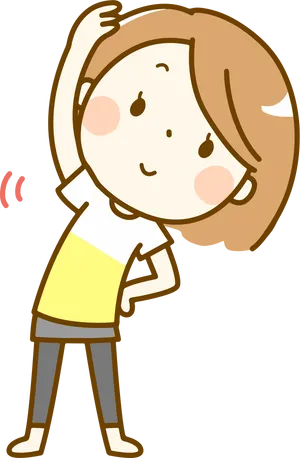 Cartoon Child Stretching PNG Image