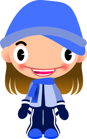 Cartoon Childin Winter Clothes PNG image with transparent background