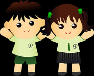 Cartoon Children Cheerful Pose PNG image with transparent background