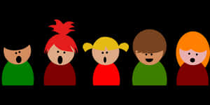 Cartoon_ Childrens_ Choir_ Singing PNG with transparent background
