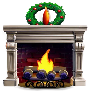 Cartoon Christmas Fireplace Png 84 PNG Image