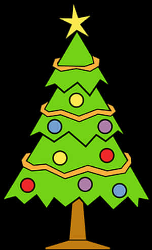 Cartoon Christmas Tree Decoration PNG image with transparent background