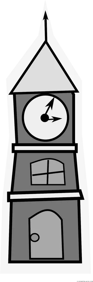 Cartoon Clock Tower Graphic PNG Image