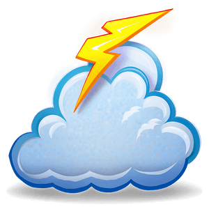 Cartoon Cloud with Lightning PNG jbs PNG
