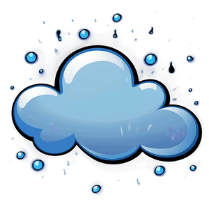 Cartoon Cloud with Raindrops PNG koa PNG