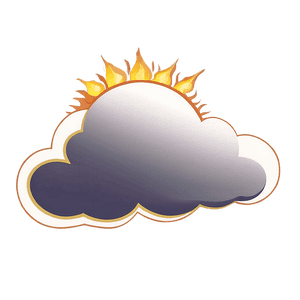 Cartoon Cloud with Sun PNG 31 PNG
