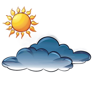 Cartoon Cloud with Sun PNG axm54 PNG