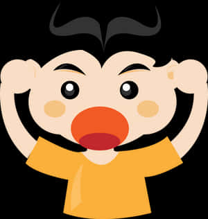 Cartoon Clown Screaming Expression PNG image with transparent background