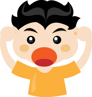 Cartoon Clown Screaming Expression PNG Image