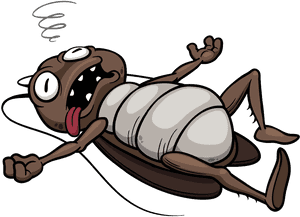 Cartoon Cockroachon Back PNG