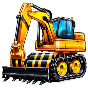 Cartoon Construction Machines Png Whe PNG Image