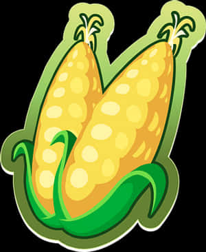 Cartoon Corn Ears Sticker PNG image with transparent background