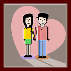 Cartoon Couple Holding Hands PNG image with transparent background