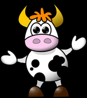 Cartoon Cow Character PNG image with transparent background