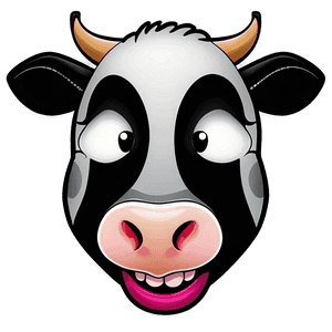 Cartoon Cow Face Design PNG 06212024 PNG