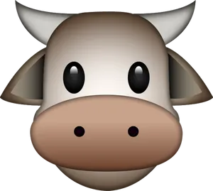 Cartoon Cow Face Graphic PNG Image